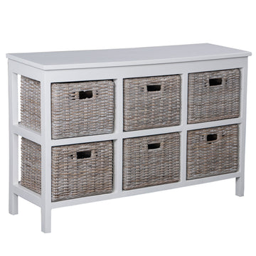 Gabinete 6 cajones Madera / Ratán